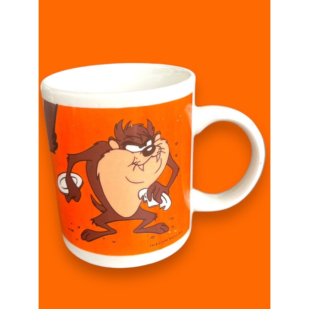 VTG 2000 Warner Bros Taz  Looney Tunes Tasmanian Devil Coffee Mug Cup Gibson EUC